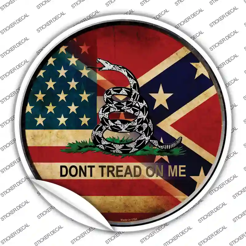 American Confederate Dont Tread On Me Novelty Circle Sticker Decal