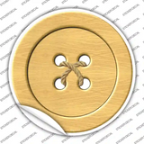 Wooden Button Novelty Circle Sticker Decal