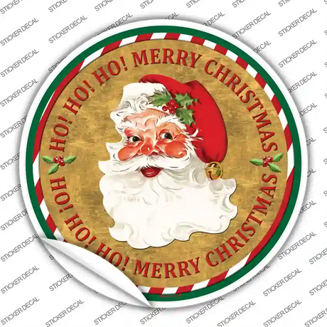 Ho Ho Ho Santa Novelty Circle Sticker Decal