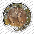 Deer On Camo Novelty Circle Sticker Decal