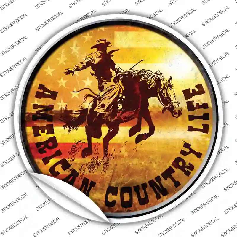 American Country Life Novelty Circle Sticker Decal