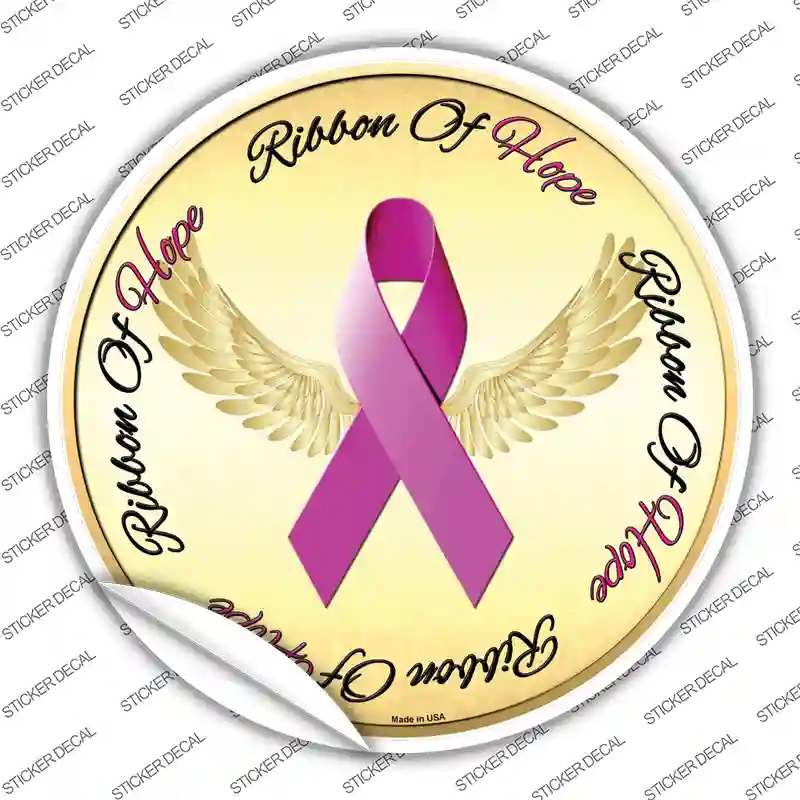 Ribbon Of Hope Novelty Circle Sticker Decal
