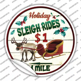 Sleigh Rides Novelty Circle Sticker Decal