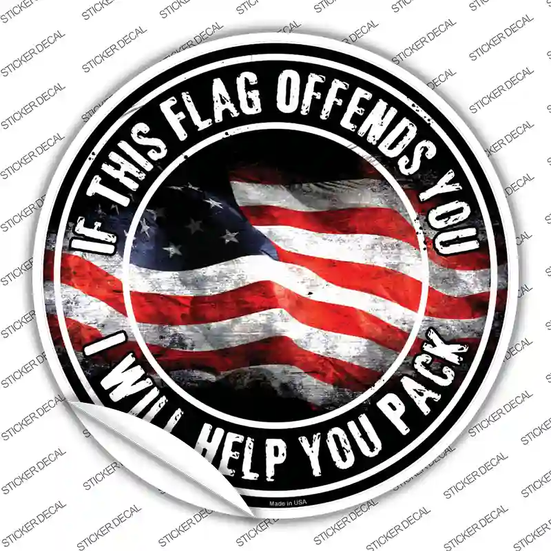 This Flag Offends You Novelty Circle Sticker Decal