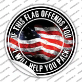 This Flag Offends You Novelty Circle Sticker Decal