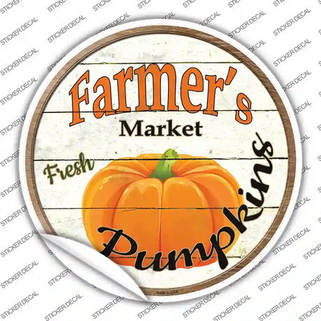 Farmers Market Pumpkins Novelty Circle Sticker Decal