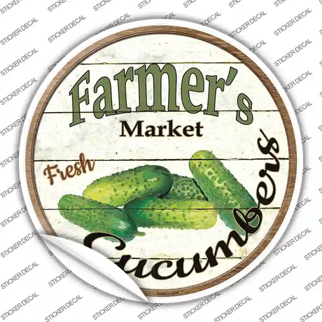 Farmers Market Cucumber Novelty Circle Sticker Decal