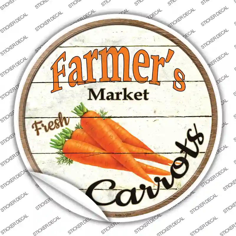 Farmers Market Carrots Novelty Circle Sticker Decal