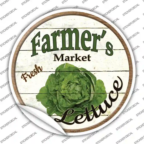 Farmers Market Lettuce Novelty Circle Sticker Decal