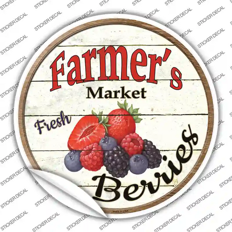 Farmers Market Berries Novelty Circle Sticker Decal
