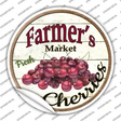 Farmers Market Cherries Novelty Circle Sticker Decal