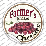 Farmers Market Cherries Novelty Circle Sticker Decal
