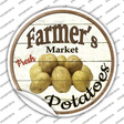 Farmers Market Potatoes Novelty Circle Sticker Decal