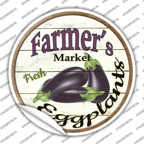 Farmers Market Eggplants Novelty Circle Sticker Decal