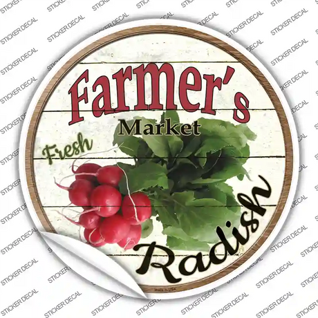 Farmers Market Radish Novelty Circle Sticker Decal