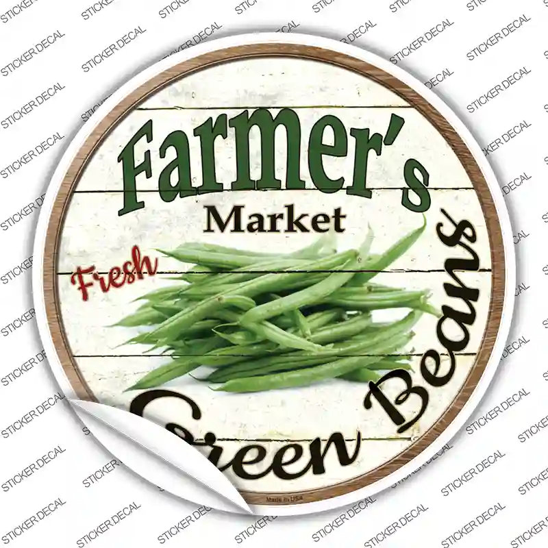 Farmers Market Green Beans Novelty Circle Sticker Decal