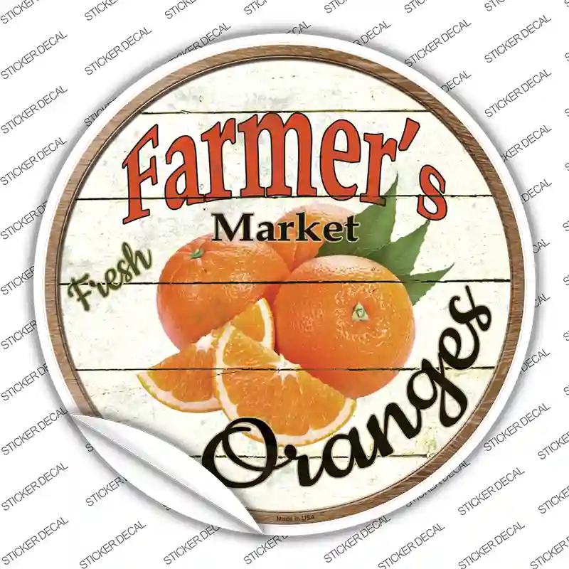 Farmers Market Oranges Novelty Circle Sticker Decal