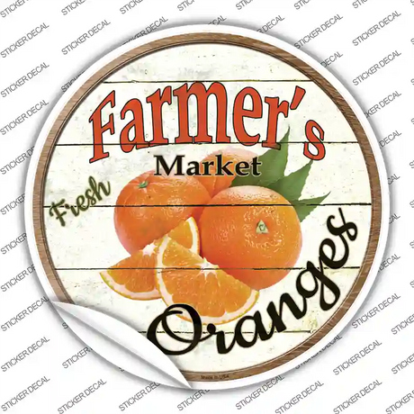 Farmers Market Oranges Novelty Circle Sticker Decal