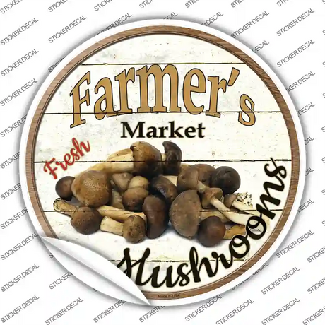 Farmers Market Mushrooms Novelty Circle Sticker Decal