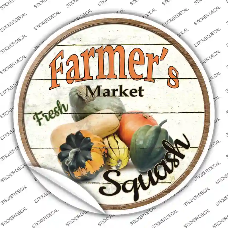 Farmers Market Squash Novelty Circle Sticker Decal