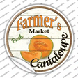 Farmers Market Cantaloupe Novelty Circle Sticker Decal