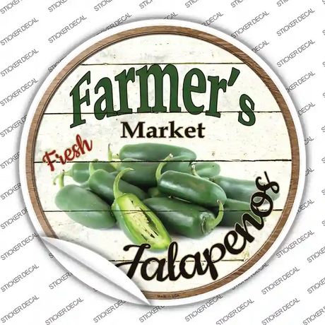 Farmers Market Jalapenos Novelty Circle Sticker Decal