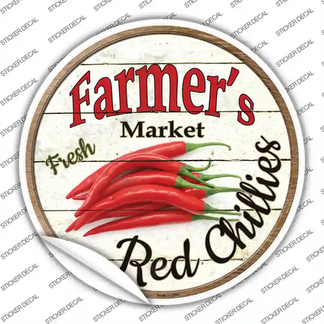Farmers Market Red Chillies Novelty Circle Sticker Decal