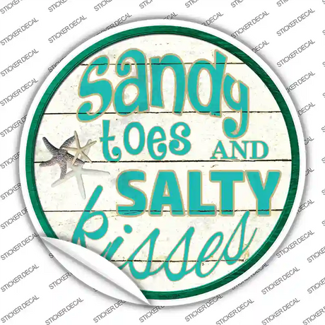Sandy Toes Novelty Circle Sticker Decal