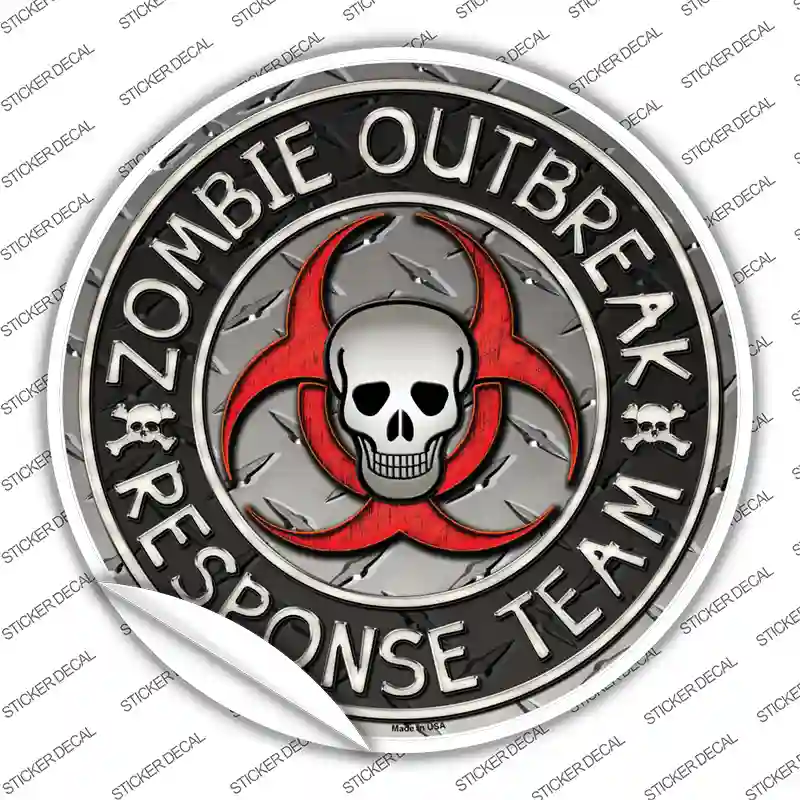 Zombie Outbreak Novelty Circle Sticker Decal