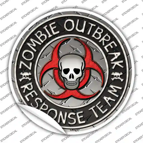 Zombie Outbreak Novelty Circle Sticker Decal