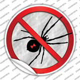 No Spiders Novelty Circle Sticker Decal