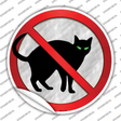 No Cats Novelty Circle Sticker Decal