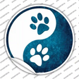 Yin And Yang With Paws Novelty Circle Sticker Decal