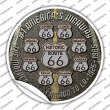 Route 66 Black Top Novelty Circle Sticker Decal