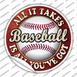 Baseball Novelty Circle Sticker Decal