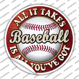 Baseball Novelty Circle Sticker Decal