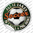 Soccer Novelty Circle Sticker Decal