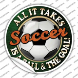Soccer Novelty Circle Sticker Decal