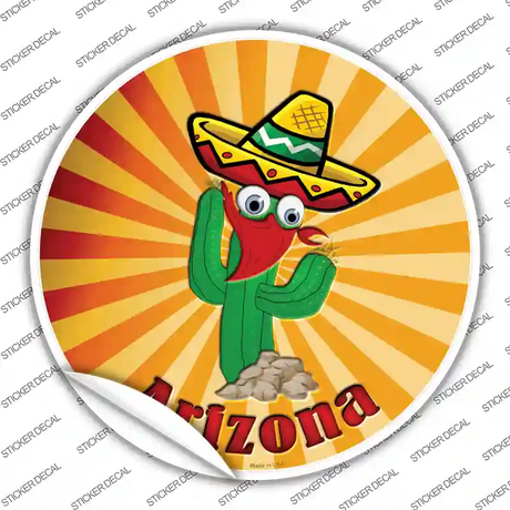 Cactus Arizona Novelty Circle Sticker Decal