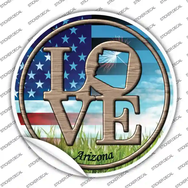 Love Arizona Novelty Circle Sticker Decal