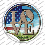 Love Delaware Novelty Circle Sticker Decal
