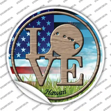 Love Hawaii Novelty Circle Sticker Decal