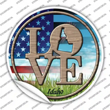 Love Idaho Novelty Circle Sticker Decal