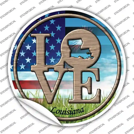 Love Louisiana Novelty Circle Sticker Decal
