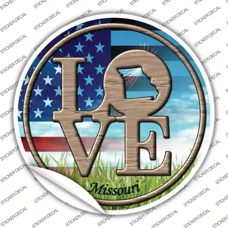 Love Missouri Novelty Circle Sticker Decal