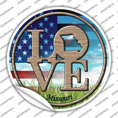 Love Missouri Novelty Circle Sticker Decal