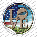 Love North Carolina Novelty Circle Sticker Decal