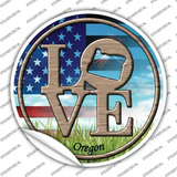 Love Oregon Novelty Circle Sticker Decal