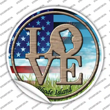 Love Rhode Island Novelty Circle Sticker Decal