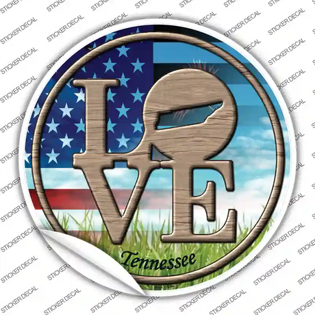 Love Tennessee Novelty Circle Sticker Decal